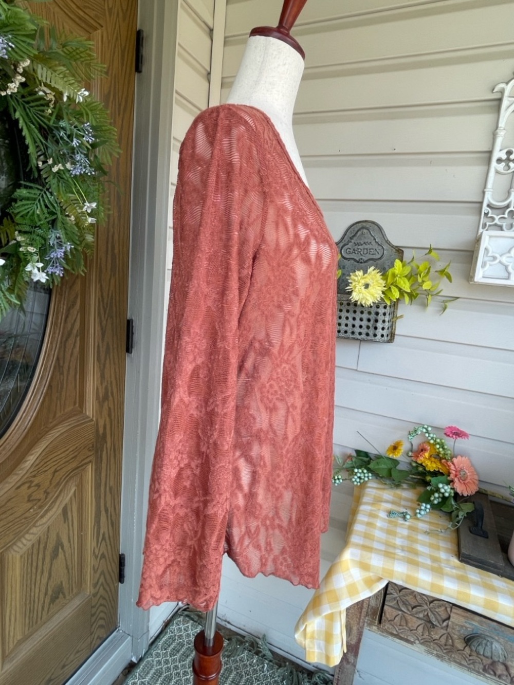 Maurices Rust RTV 24/7 Long Sleeve Lace Tee - Picture 4 of 8